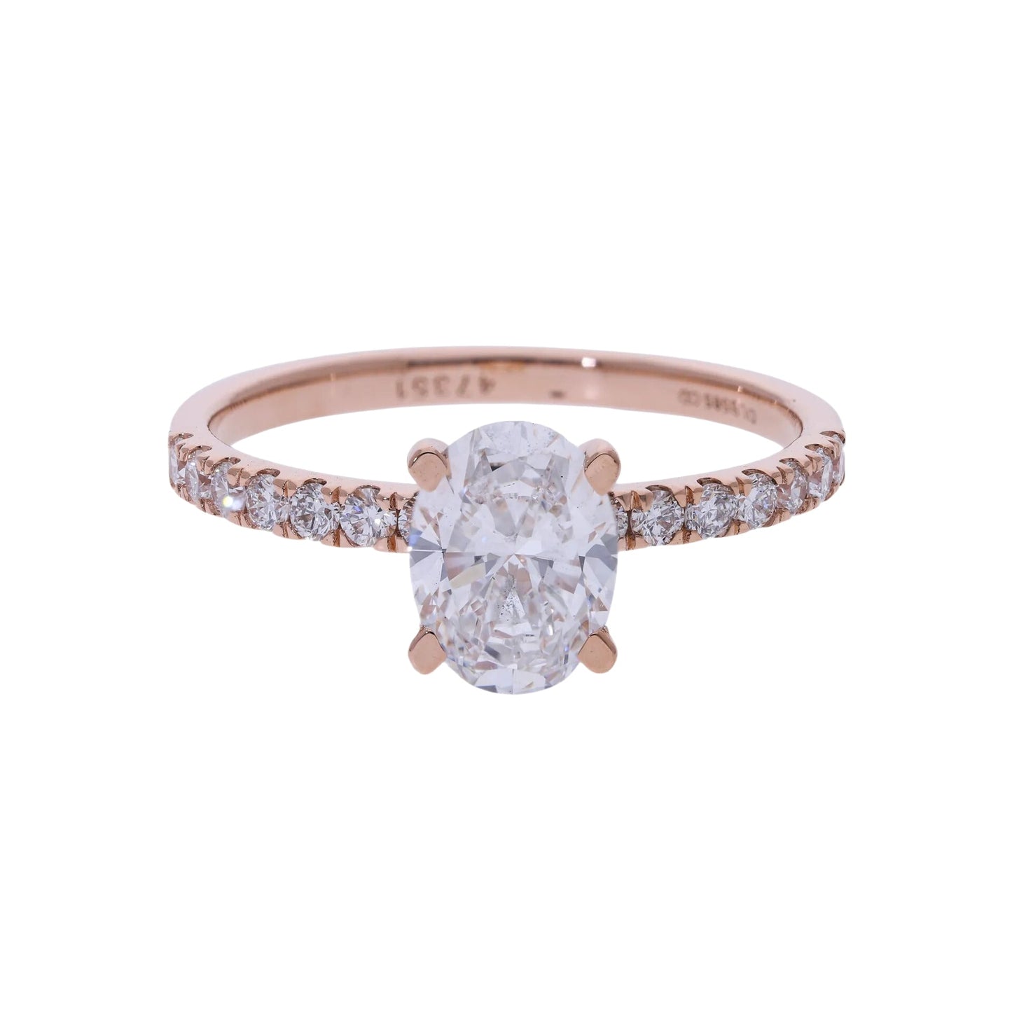 Pavé Oval Cut Lab Grown Diamond Engagement Ring - Helodia Jewelry