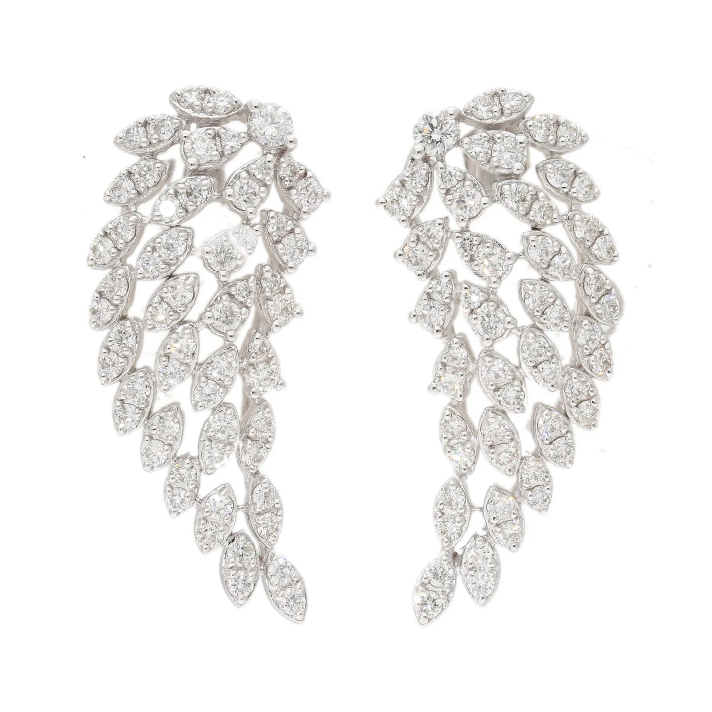 1.13 Ct Natural Diamond Angel Wings Earrings - Helodia Jewelry