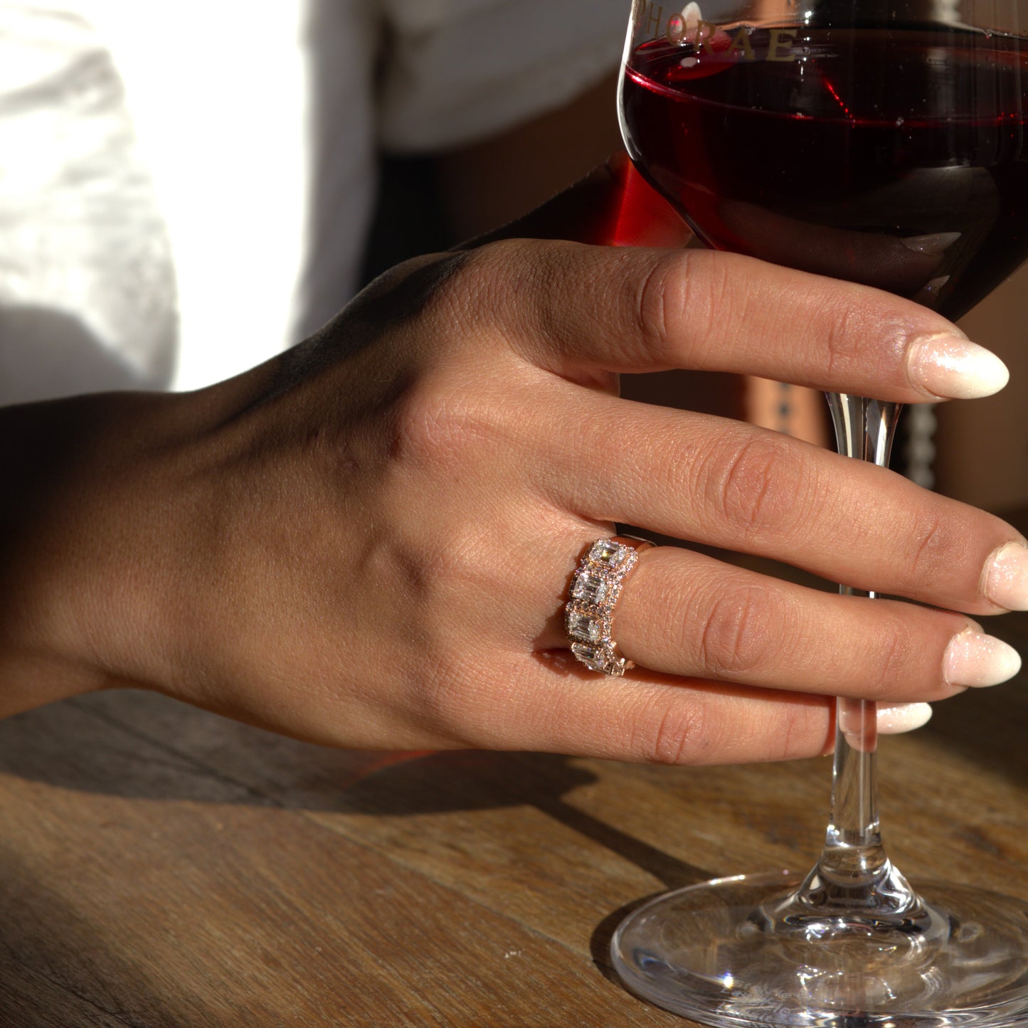 3.59 Ct Lab Grown Emerald Cut Diamond Halo Ring - Helodia Jewelry