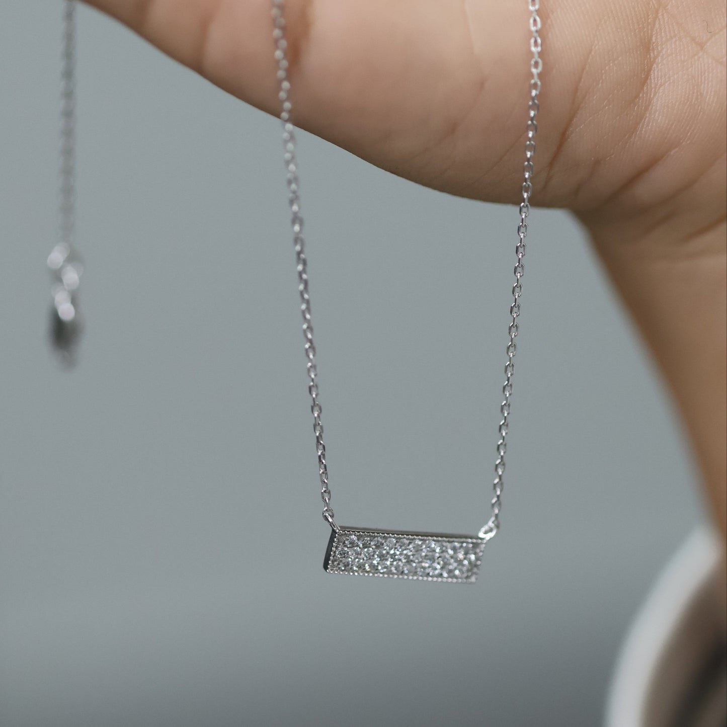 0.25 Ct Natural Diamond Rectangle Charm