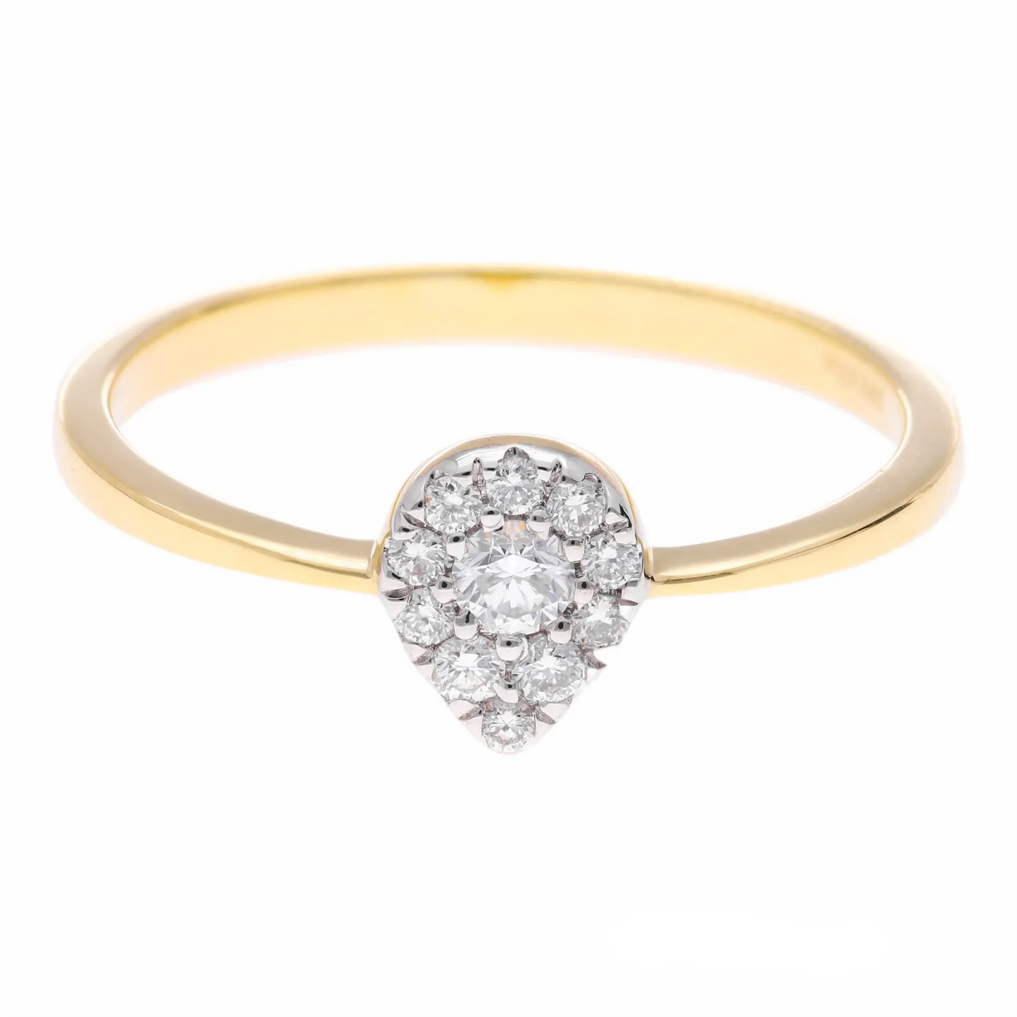 0.20 Ct Natural Diamond Pear Shaped Ring
