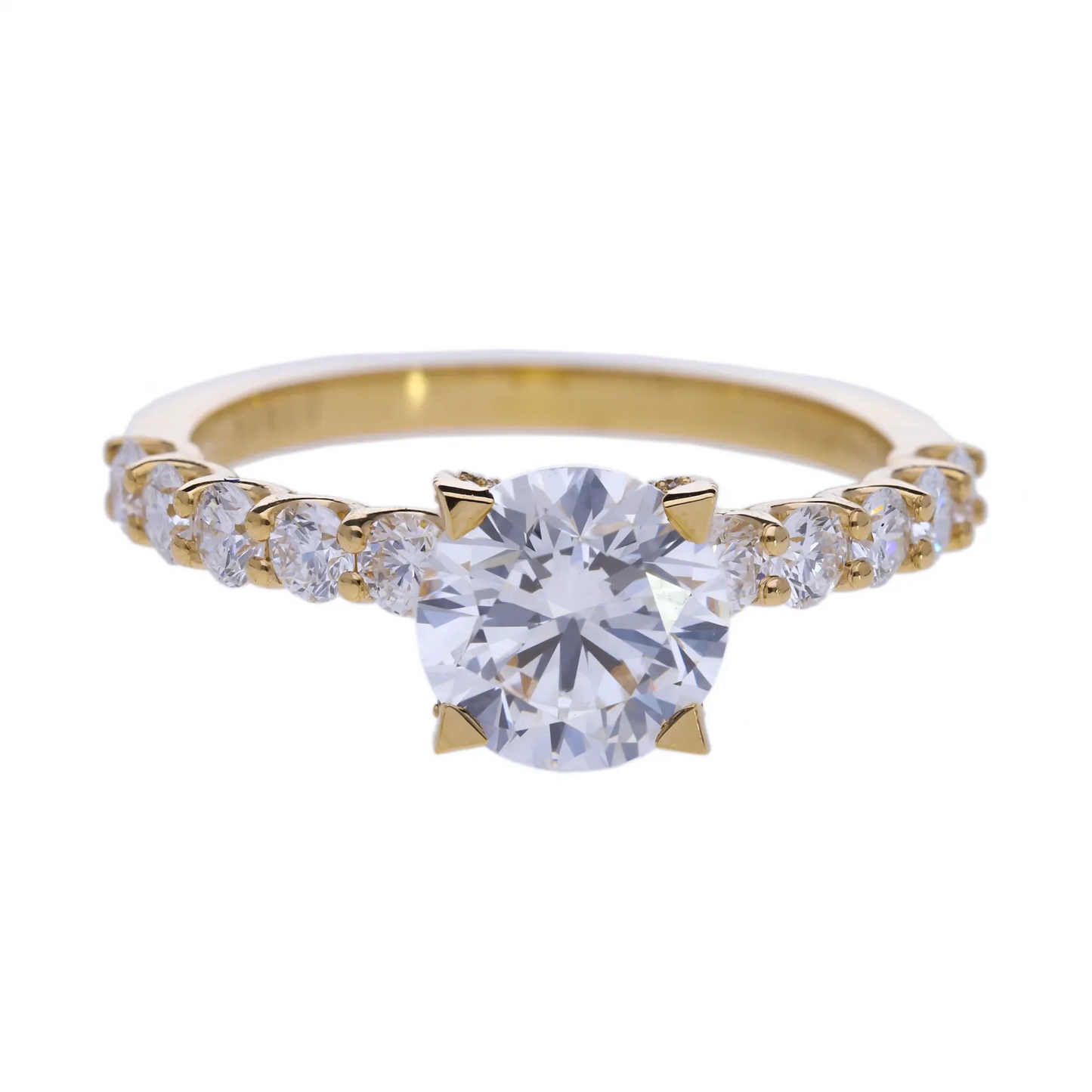 Brilliant Cut Lab Grown Diamond with Side Stones Engagement Ring