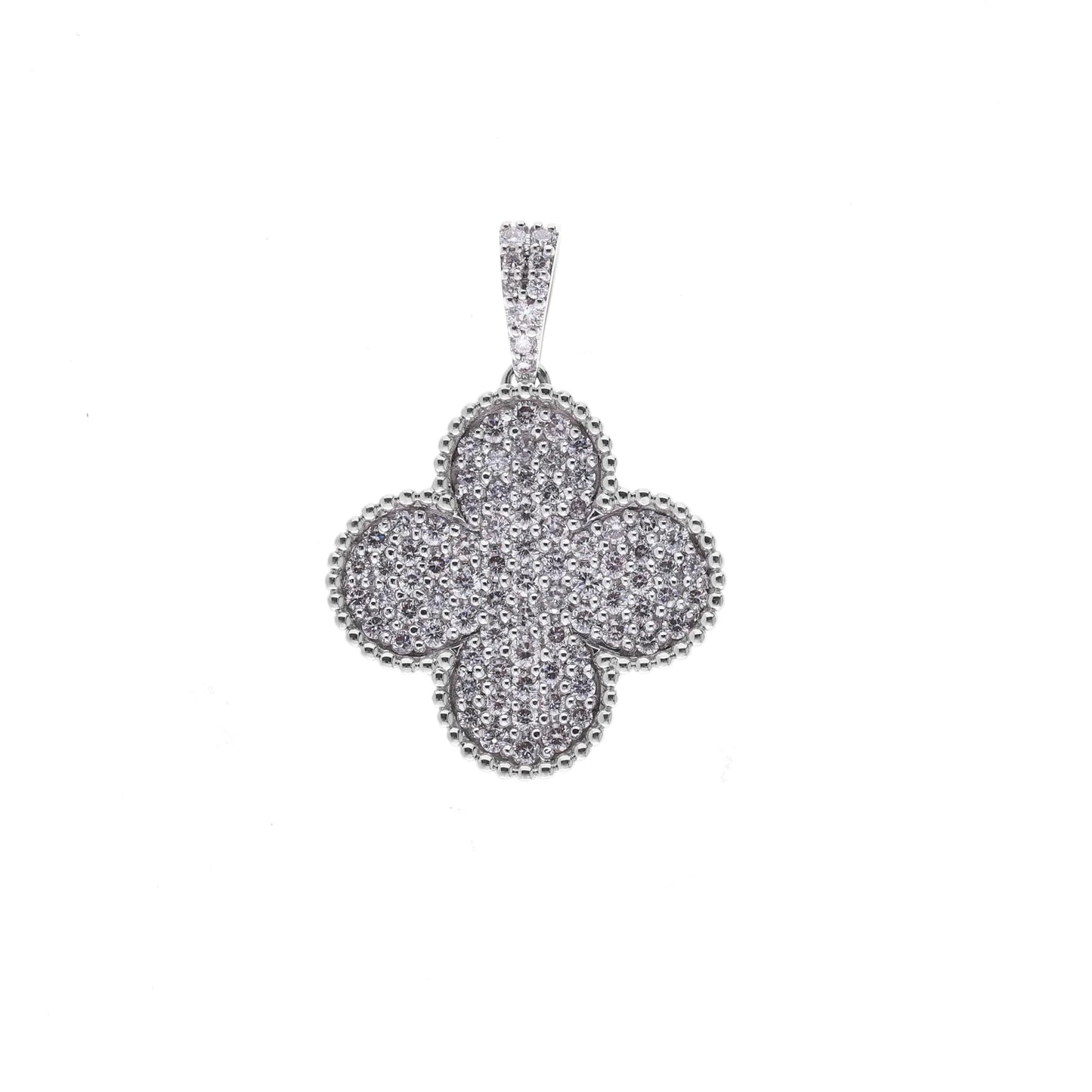 0.70 Ct Natural Diamond Clover Charm