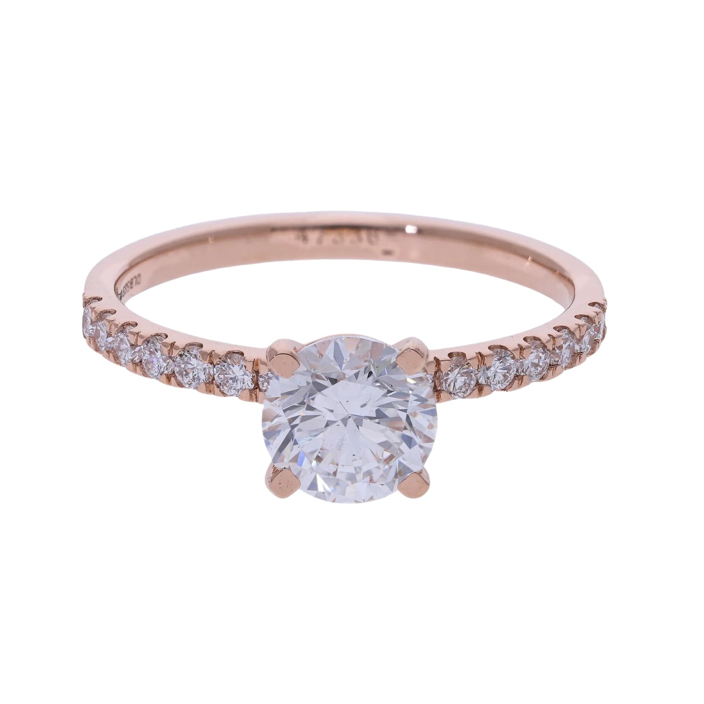 Brilliant Cut Lab Grown Diamond with Side Stones Engagement Ring - Helodia Jewelry