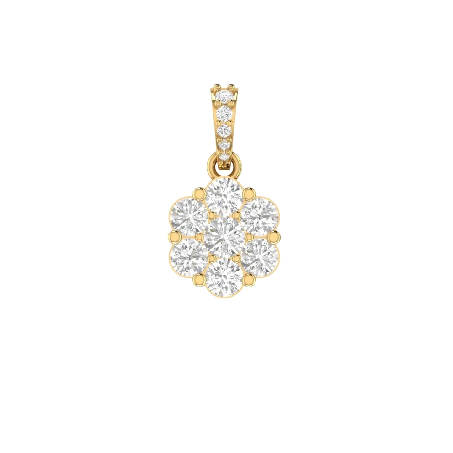 1.40 Ct Natural Diamond Flower Charm