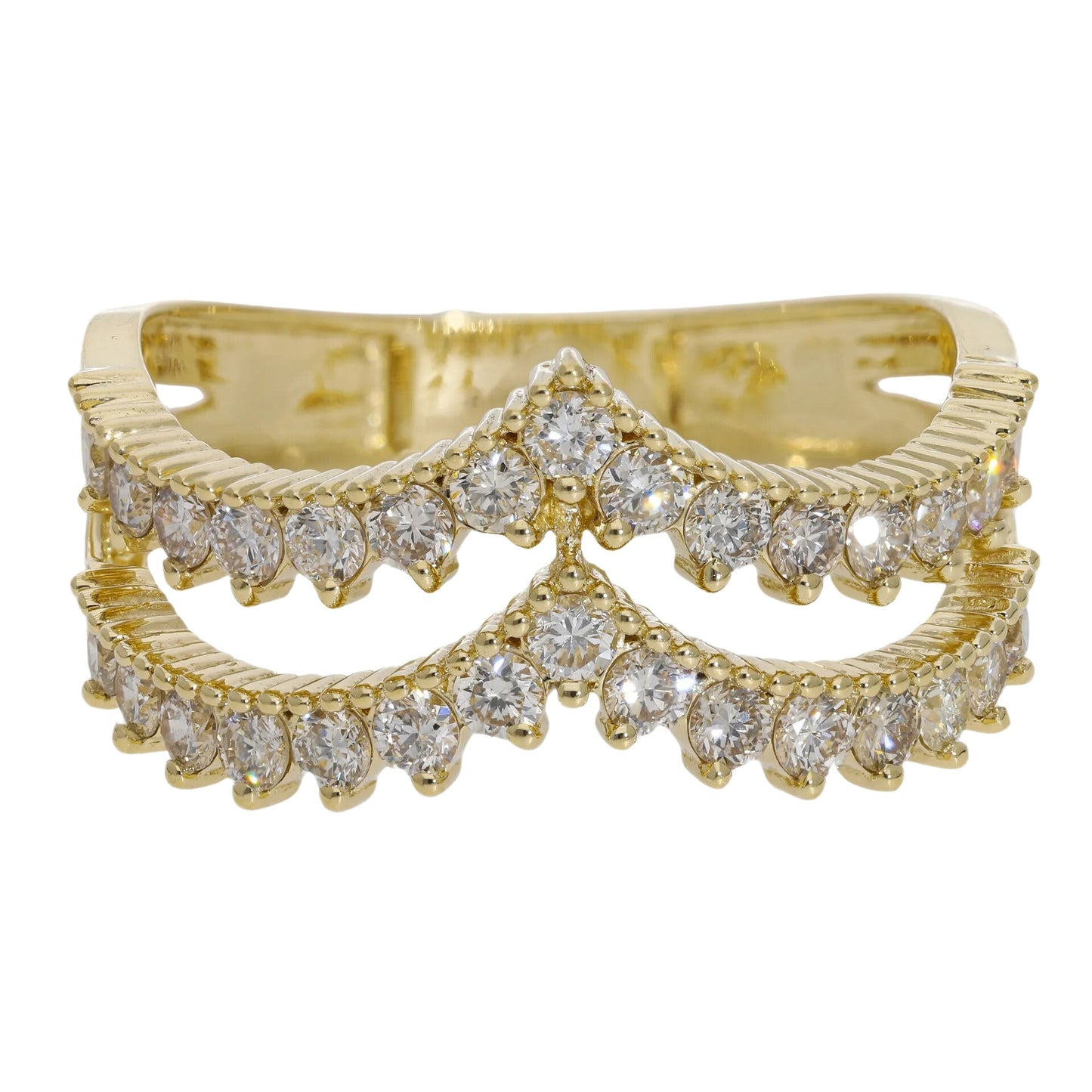 0.75 Ct Natural Diamond Esmeralda Ring - Helodia Jewelry