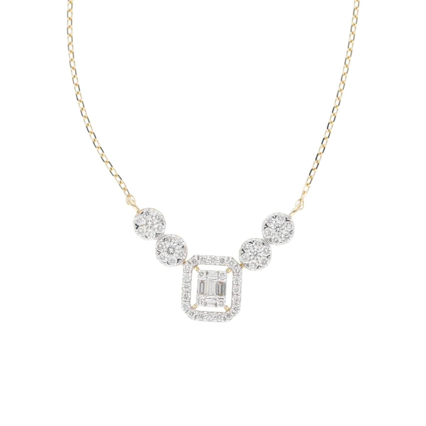 0.50 Ct Natural Baguette Diamond Melina Necklace