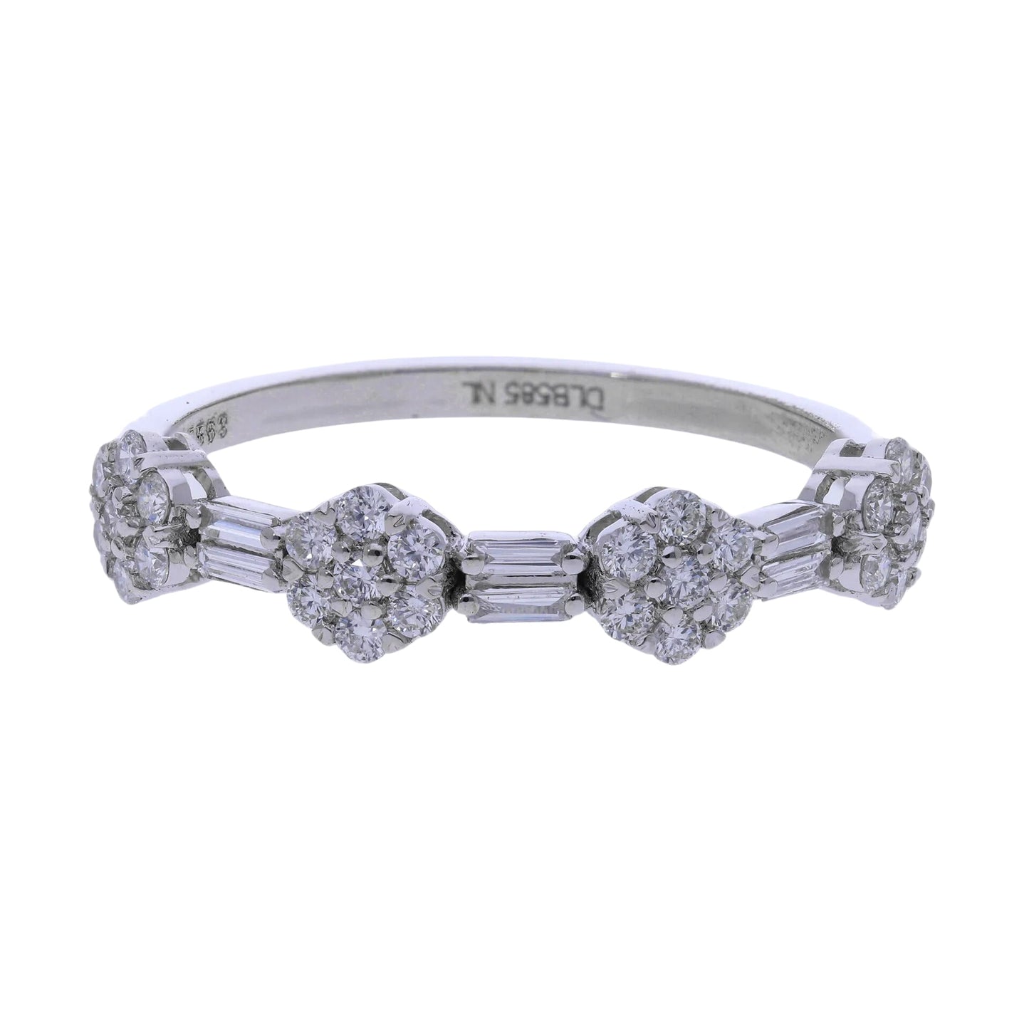 0.40 Ct Natural Diamond Half Band Eternity Ring - Helodia Jewelry