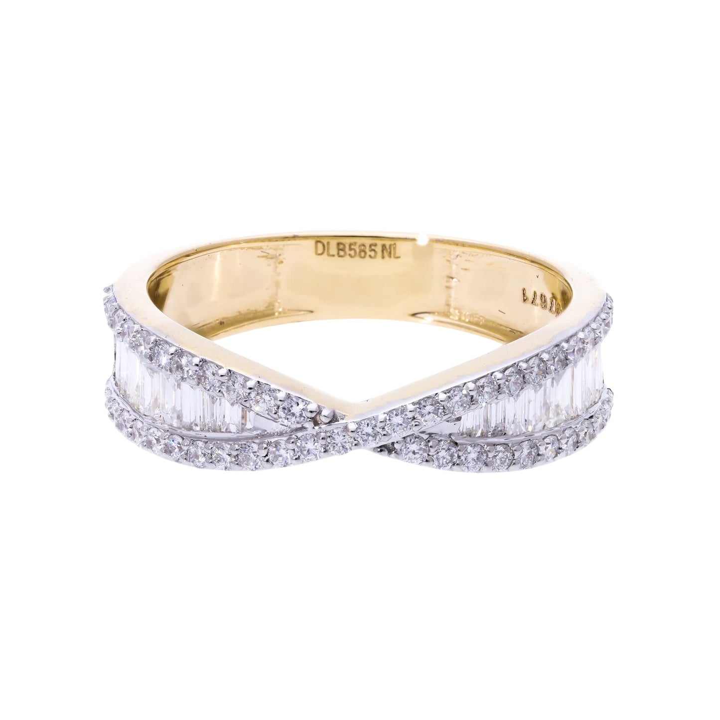 0.80 Ct Natural Baguette Diamond Infinity Ring - Helodia Jewelry