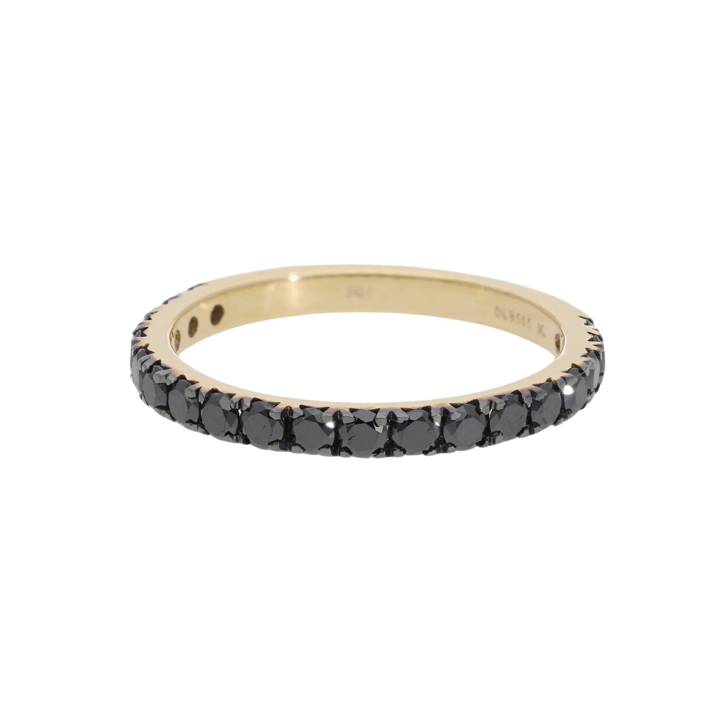 0.60 Ct Natural Black Diamond Eternity Ring - Helodia Jewelry