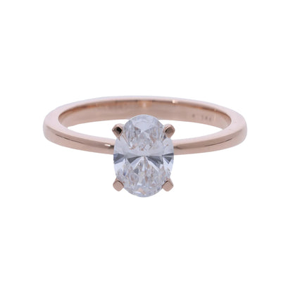 Oval Cut Lab Grown Diamond Solitaire Engagement Ring - Helodia Jewelry