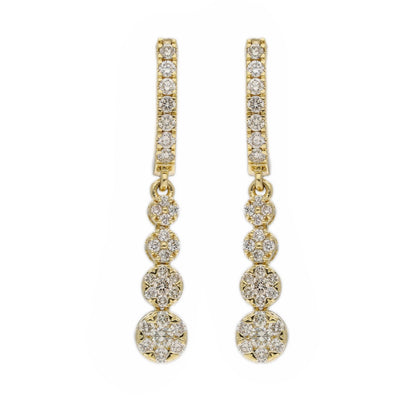 0.81 Ct Natural Diamond Maya Dangling Earrings - Helodia Jewelry