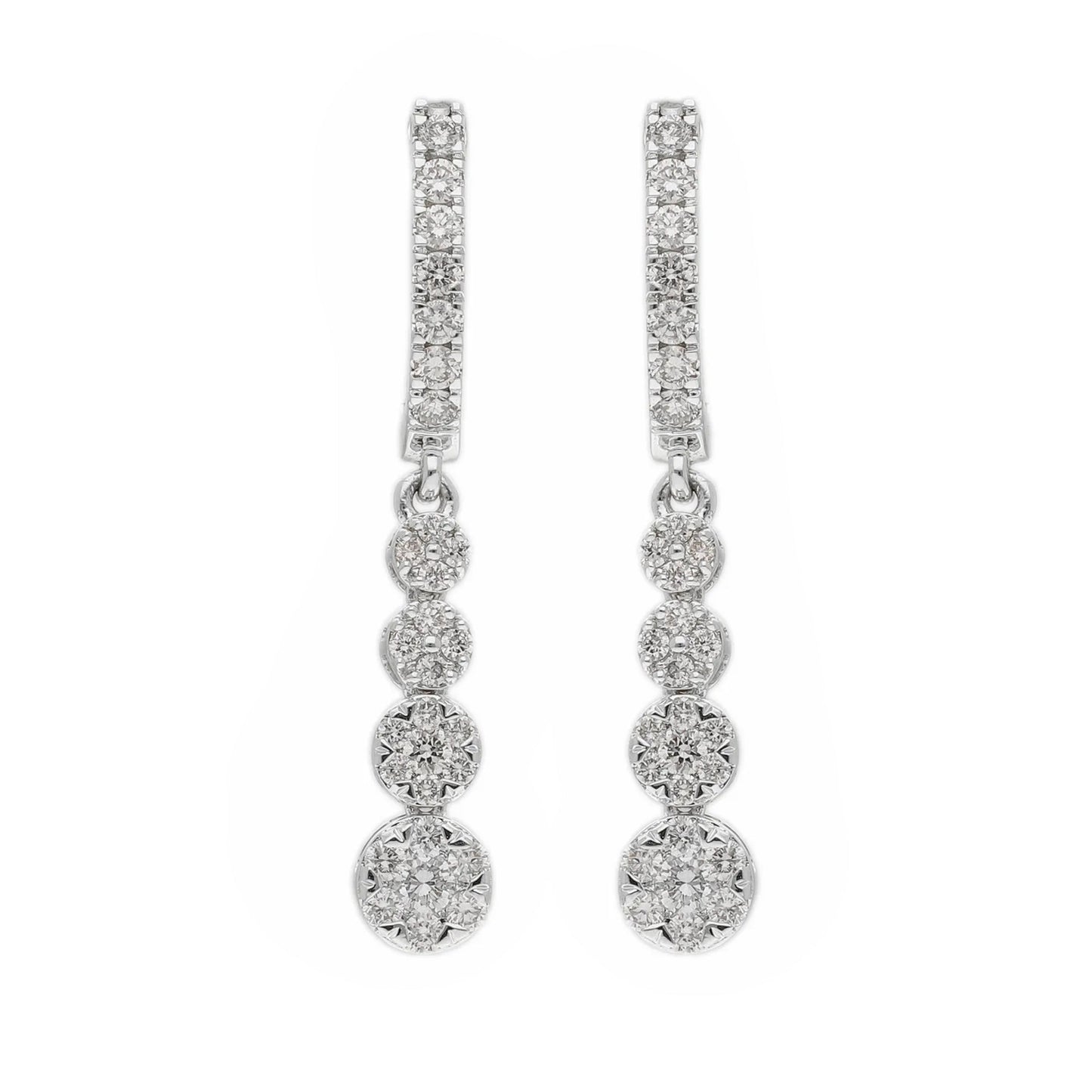 0.81 Ct Natural Diamond Maya Dangling Earrings - Helodia Jewelry