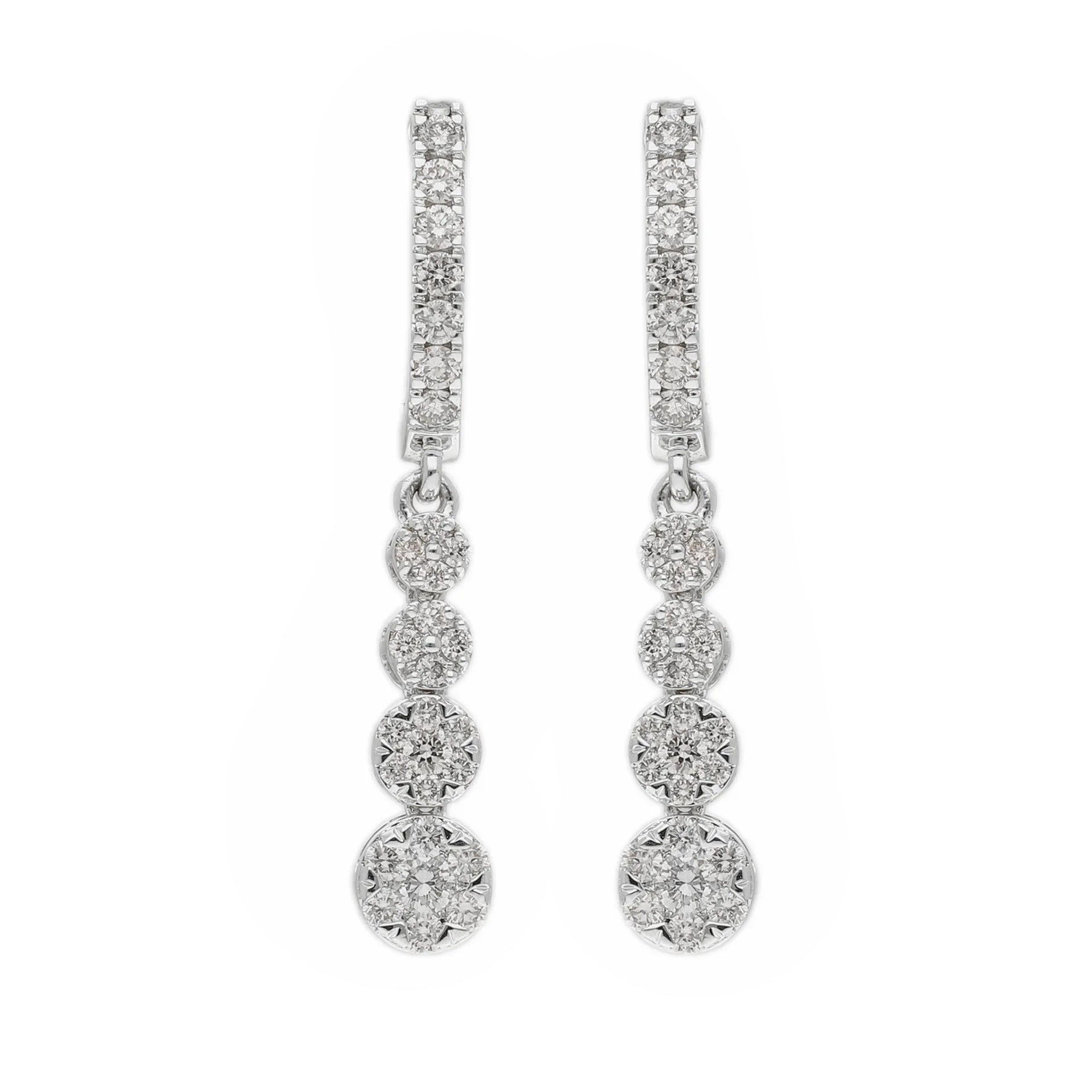 0.81 Ct Natural Diamond Maya Dangling Earrings - Helodia Jewelry
