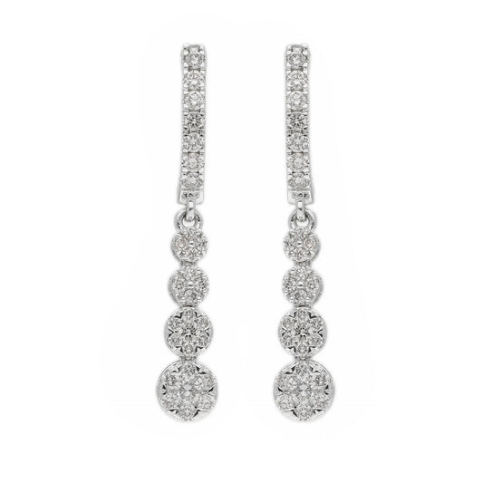 0.81 Ct Natural Diamond Maya Dangling Earrings - Helodia Jewelry