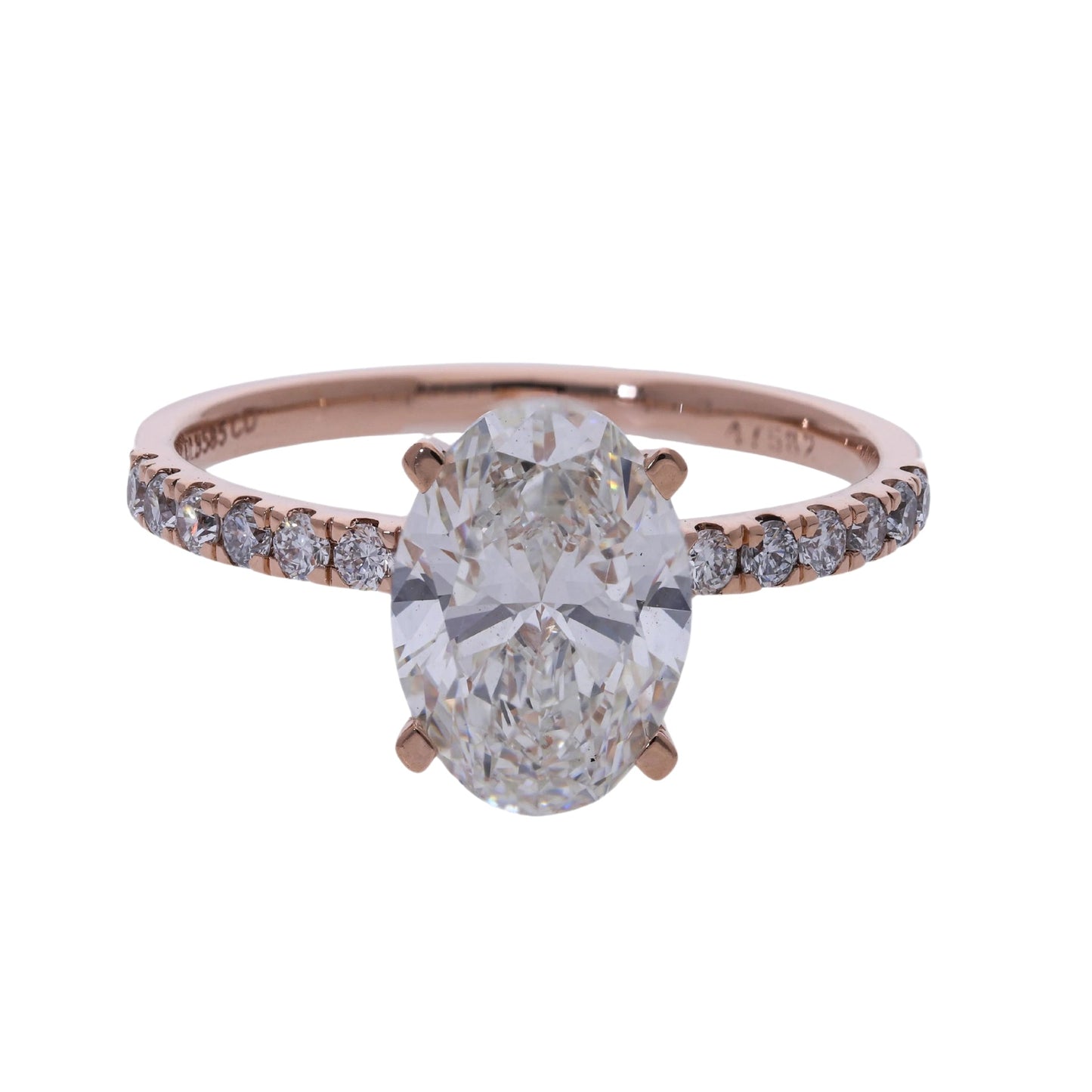 Pavé Oval Cut Lab Grown Diamond Engagement Ring - Helodia Jewelry