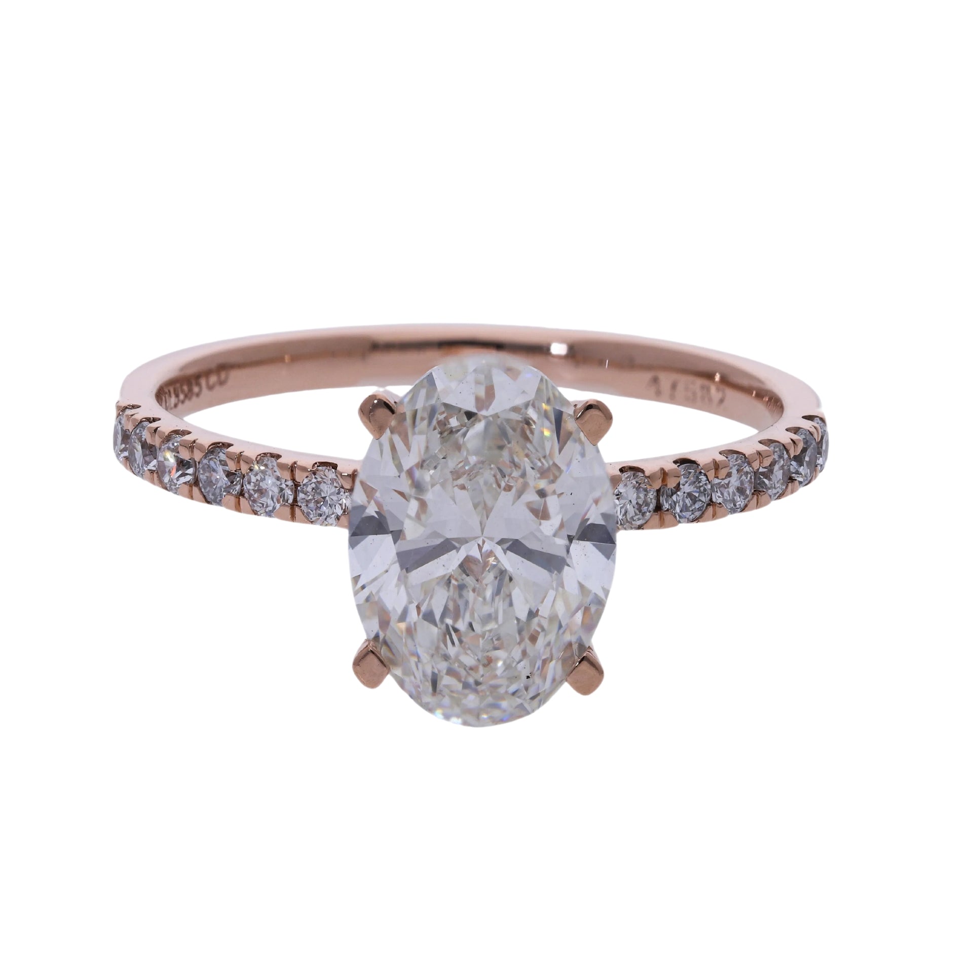 Pavé Oval Cut Lab Grown Diamond Engagement Ring - Helodia Jewelry