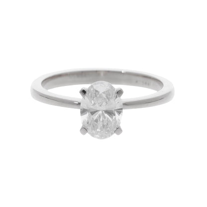 Oval Cut Lab Grown Diamond Solitaire Engagement Ring - Helodia Jewelry