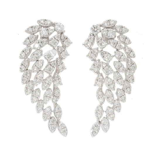 1.13 Ct Natural Diamond Angel Wings Earrings - Helodia Jewelry