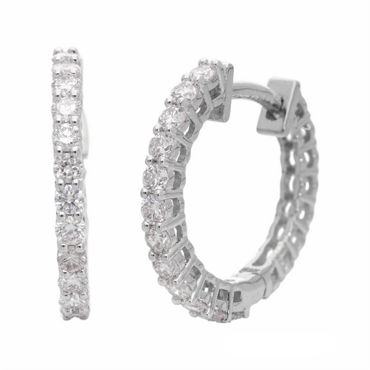 0.52 Ct Natural Diamond Hoop Earrings