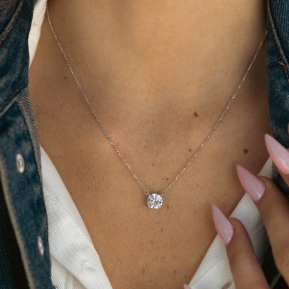 Lab Grown Diamond Solitaire Necklace - Helodia Jewelry