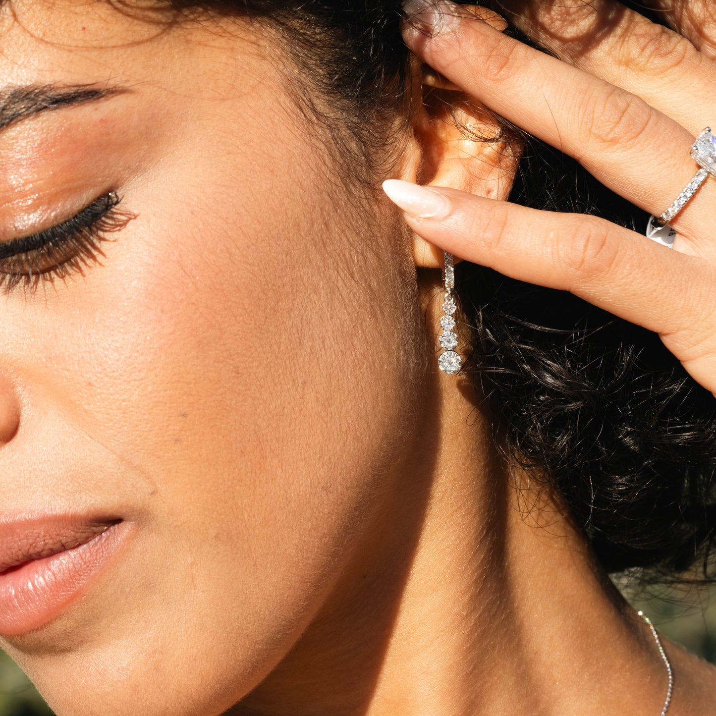 0.81 Ct Natural Diamond Maya Dangling Earrings - Helodia Jewelry