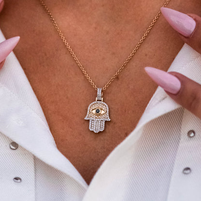 Natural Diamond Hamsa Charm
