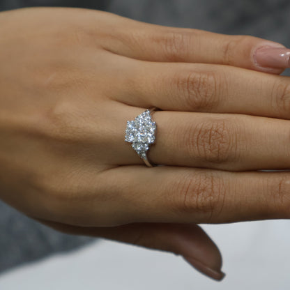 1.26 Ct Natural Diamond Radiant Shaped Eve Ring