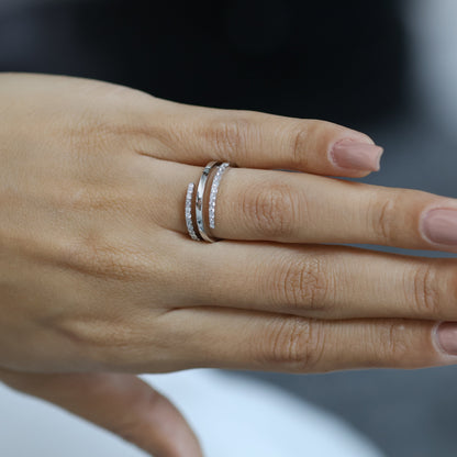 0.30 Ct Natural Pavé Diamond Coil Ring