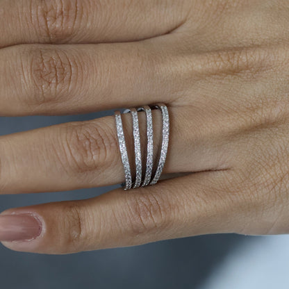 0.77 Ct Natural Pavé Diamond Astra Ring - Helodia Jewelry