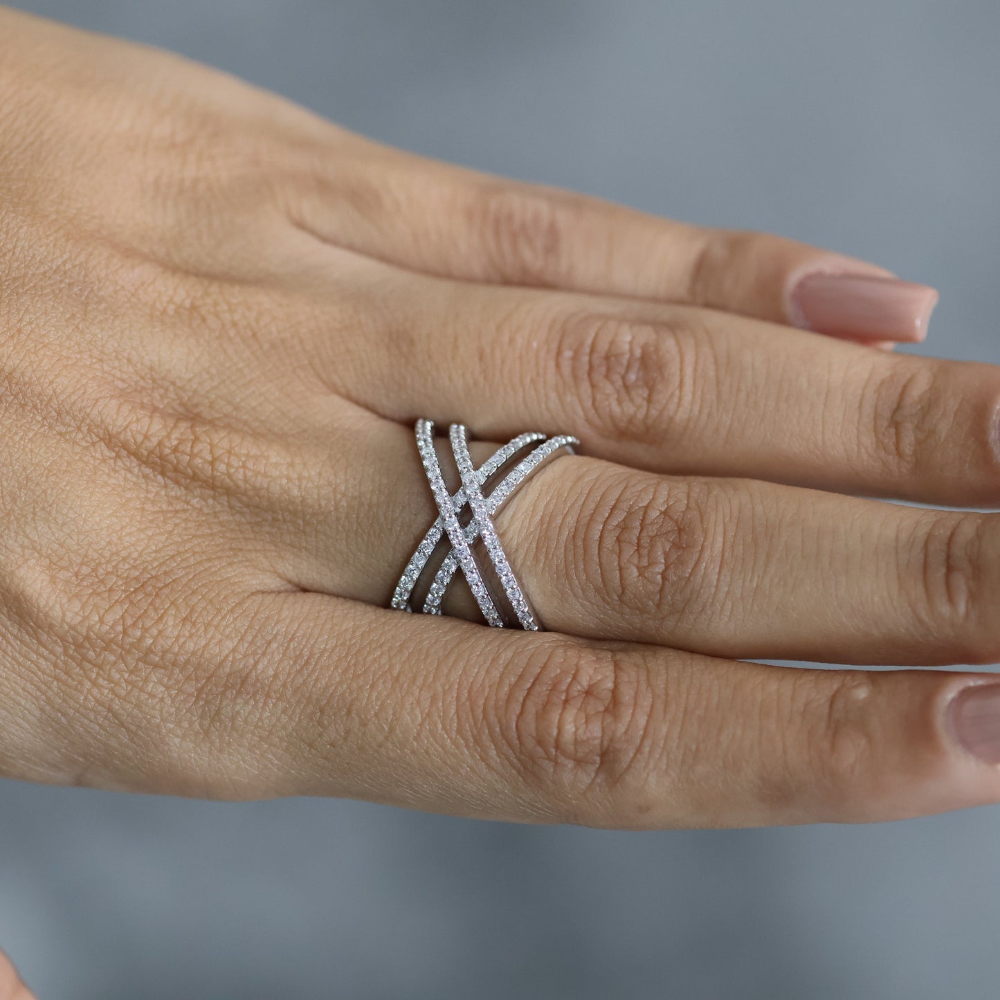 0.80 Ct Natural Diamond Cosmic Ring