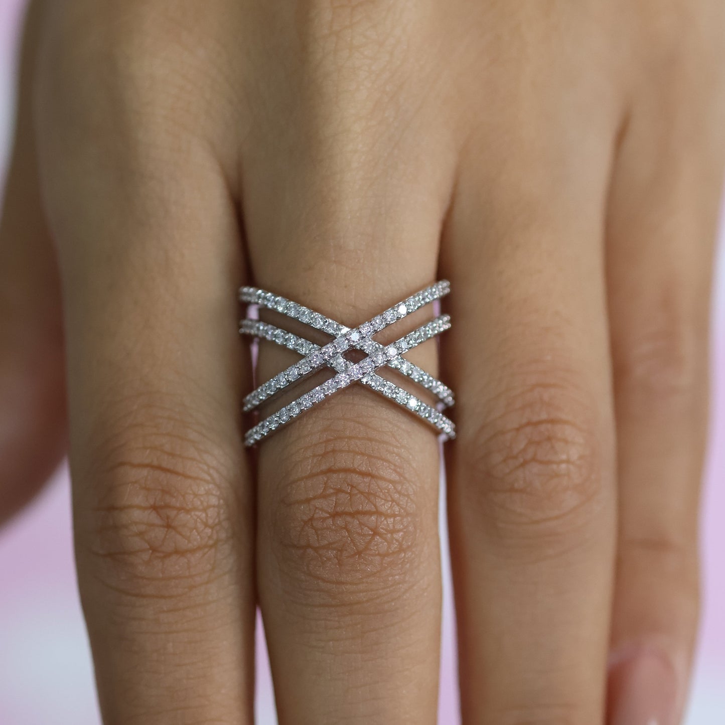 0.80 Ct Natural Diamond Cosmic Ring