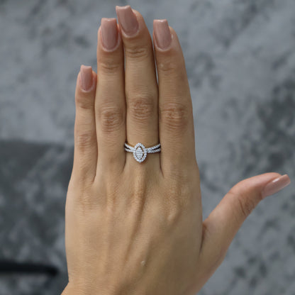 0.44 Ct Natural Diamond Marquise Shaped Ring - Helodia Jewelry