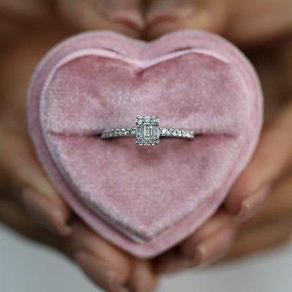 0.35 Ct Natural Baguette Diamond Engagement Ring
