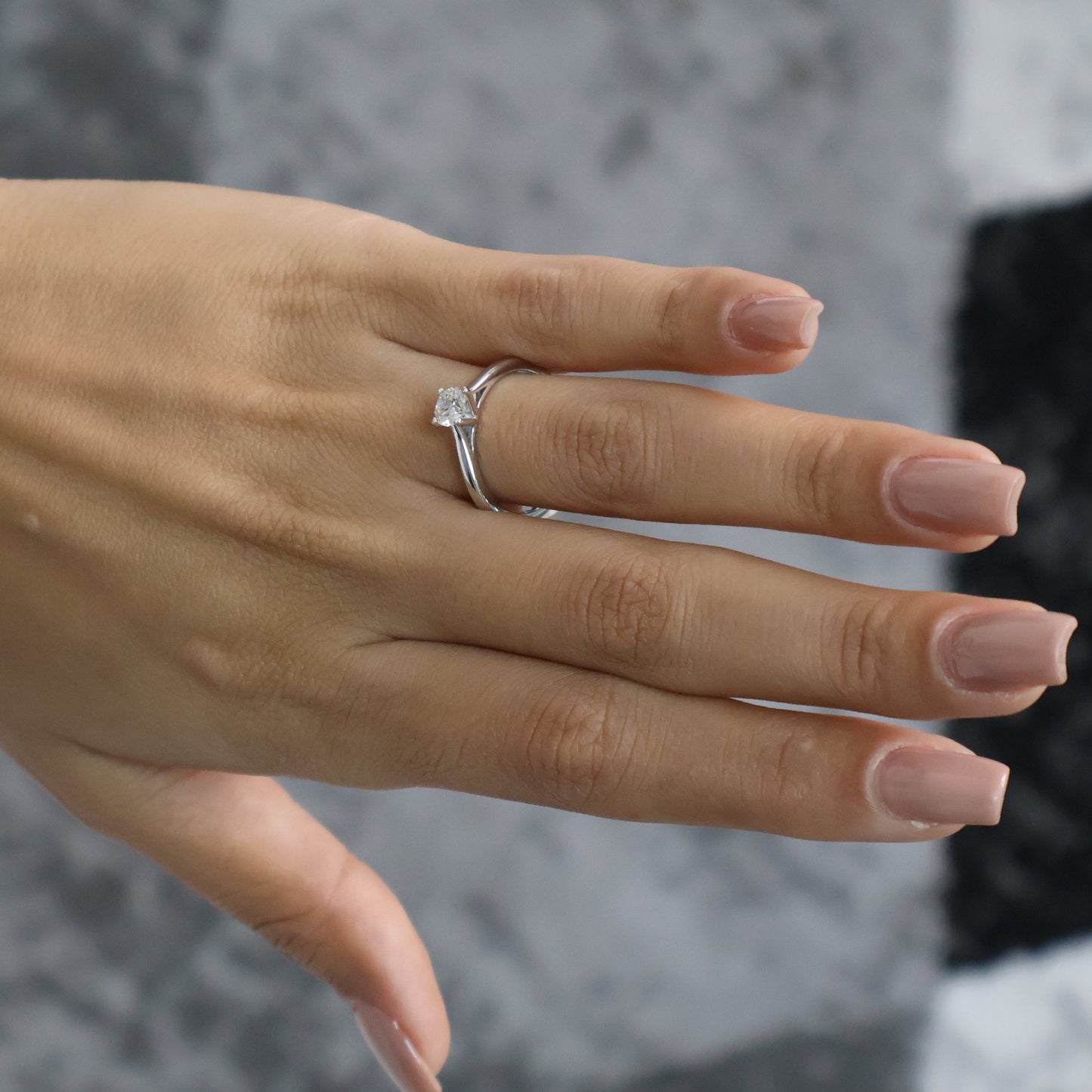 Natural Brilliant Cut Diamond Solitaire Engagement Ring