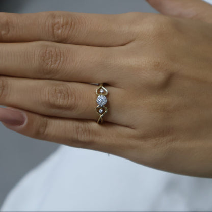 0.14 Ct Natural Diamond Love Ring - Helodia Jewelry