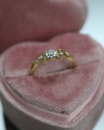 0.14 Ct Natural Diamond Love Ring - Helodia Jewelry
