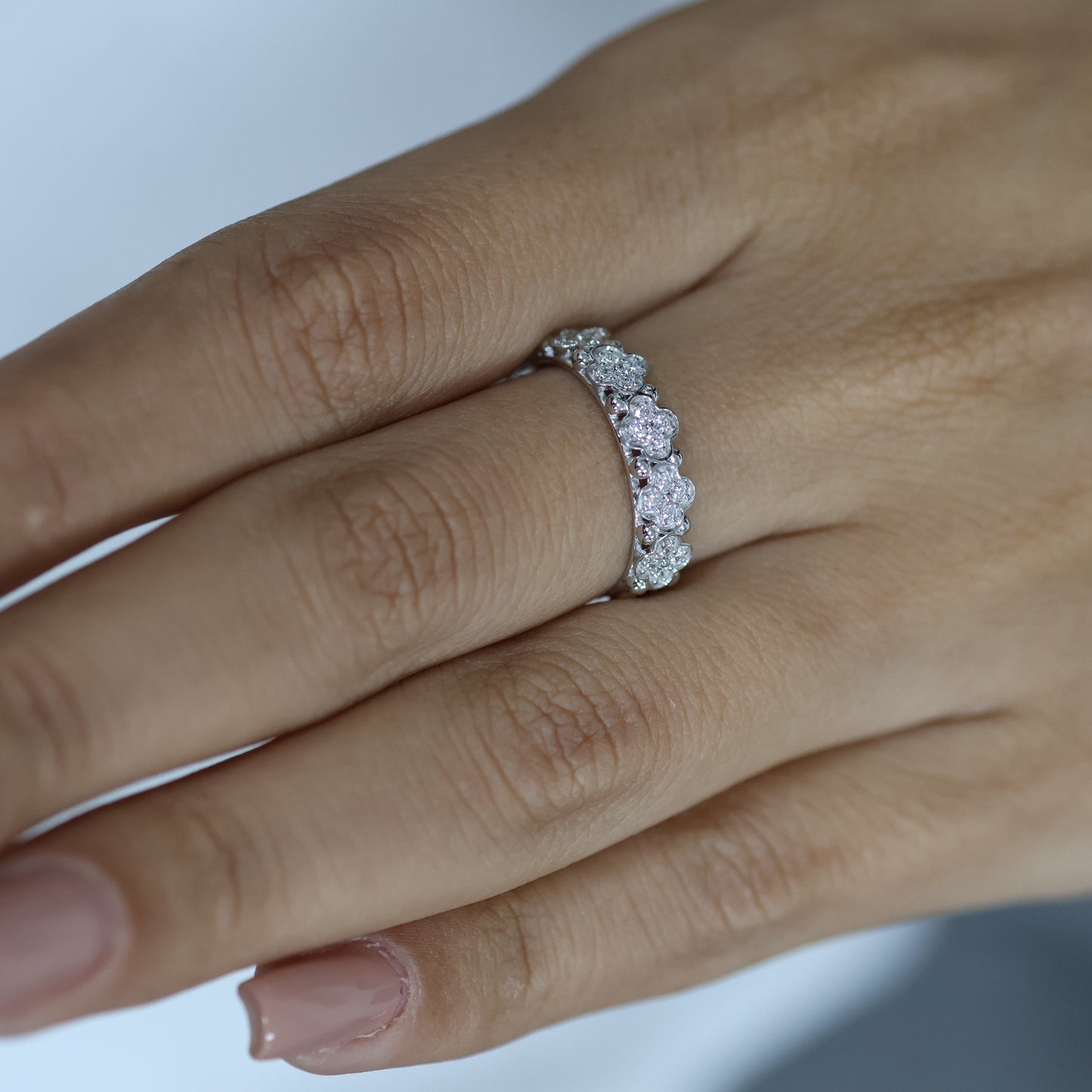 0.22 Ct Natural Diamond Clovers Ring - Helodia Jewelry