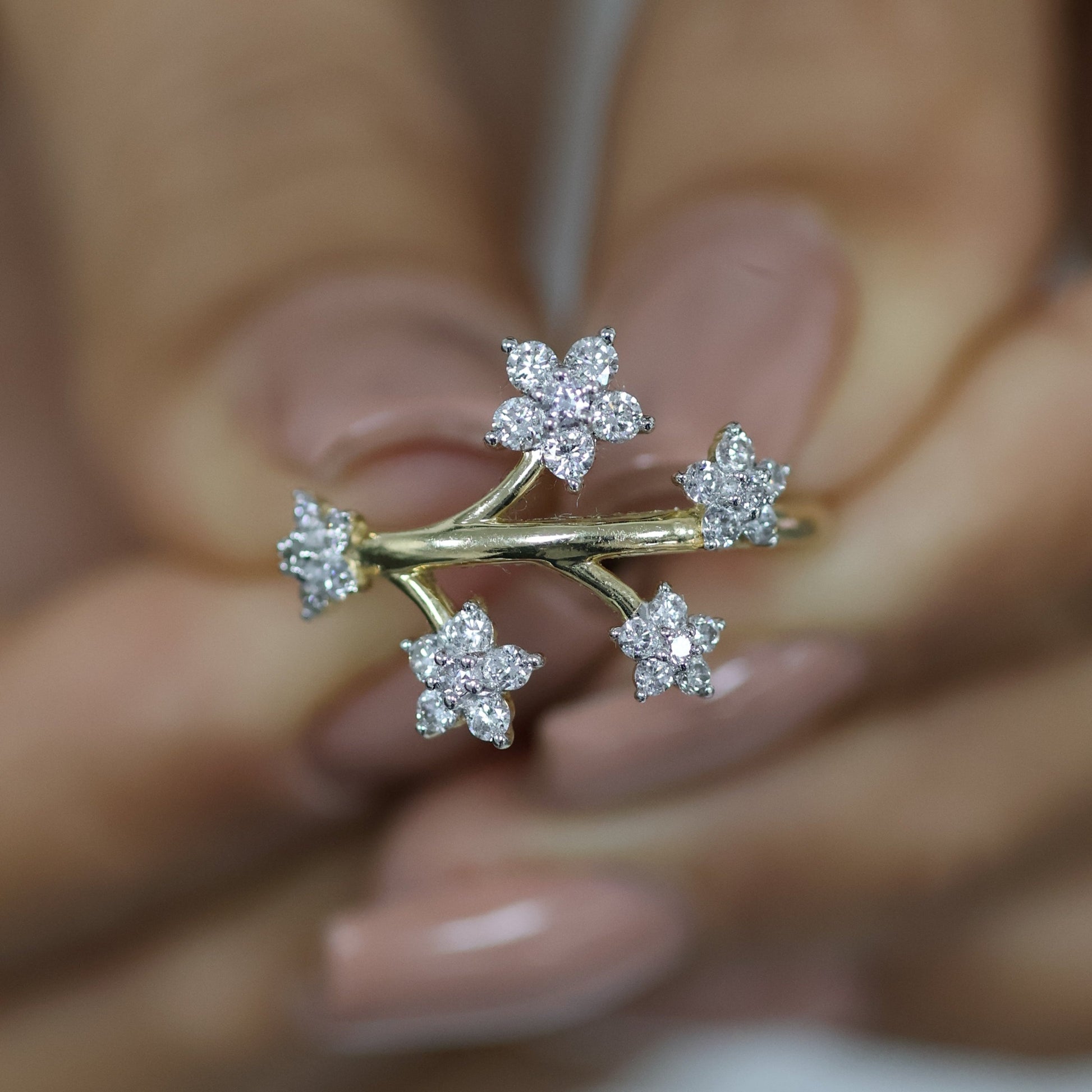 0.68 Ct Helodia's Flowers Diamond Ring - Helodia Jewelry