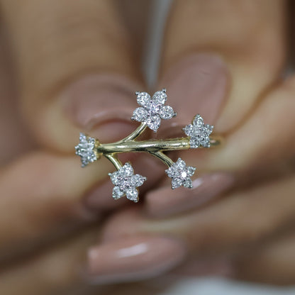 0.68 Ct Helodia's Flowers Diamond Ring - Helodia Jewelry
