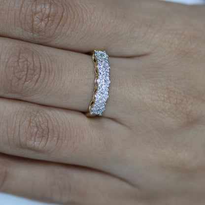 0.52 Ct Natural Diamond Half Band Eternity Ring - Helodia Jewelry