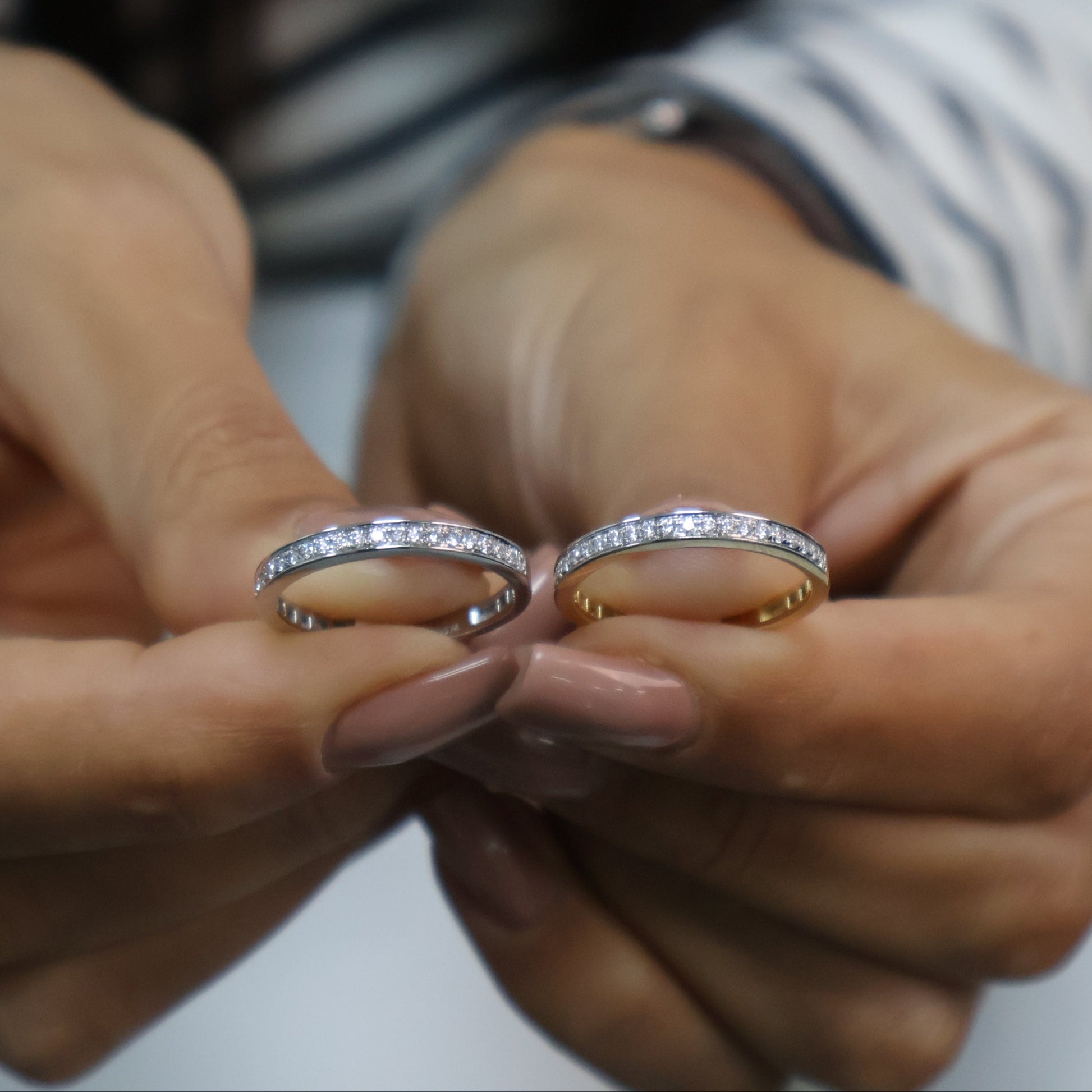 0.17 Ct Natural Diamond Channel Set Eternity Ring - Helodia Jewelry