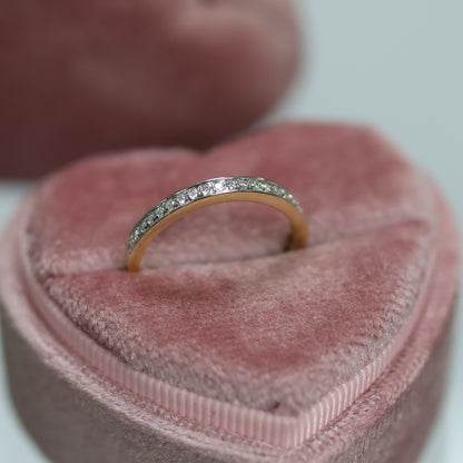 0.17 Ct Natural Diamond Channel Set Eternity Ring - Helodia Jewelry