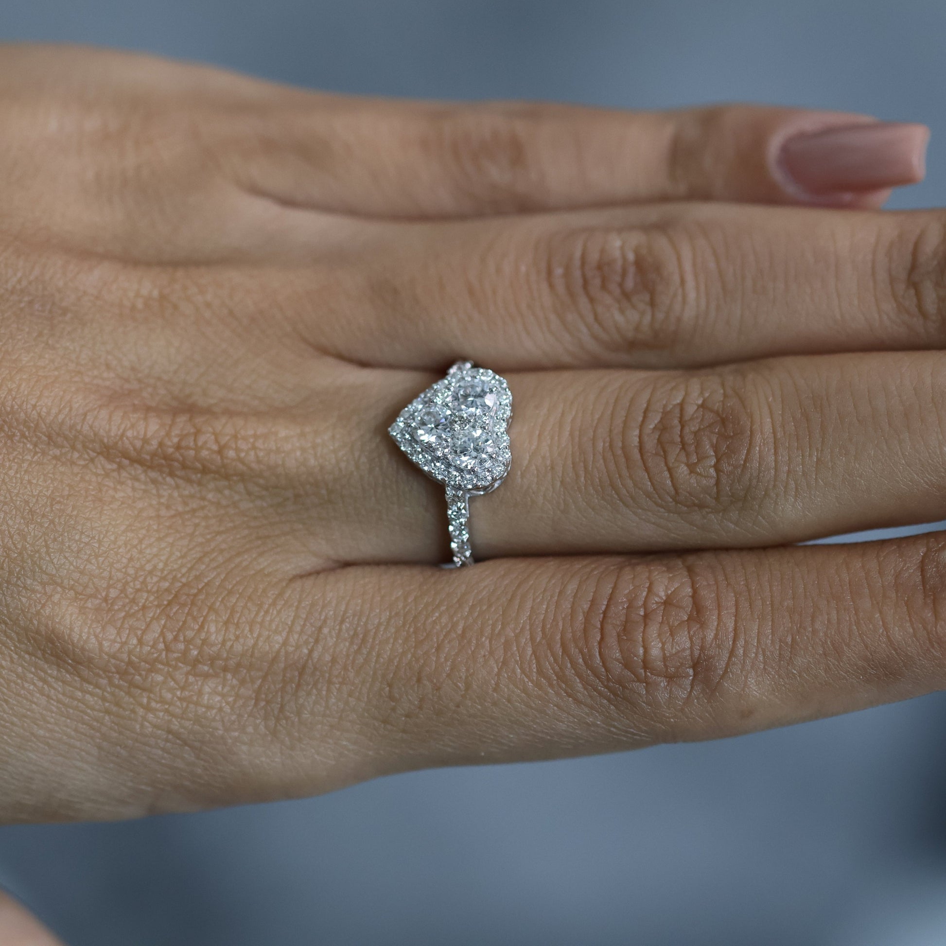 1.40 Ct Natural Diamond Heart Shape Ring - Helodia Jewelry