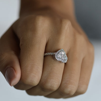 1.40 Ct Natural Diamond Heart Shape Ring - Helodia Jewelry
