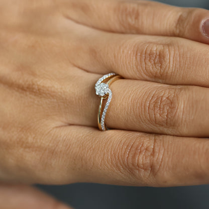 0.28 Ct Natural Pavé Diamond Celeste Ring - Helodia Jewelry