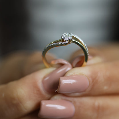 0.28 Ct Natural Pavé Diamond Celeste Ring - Helodia Jewelry