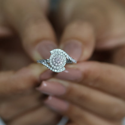 0.52 Ct Natural Diamond Spiral Ring - Helodia Jewelry