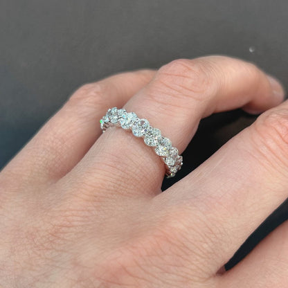 3.11 Ct Lab Grown Oval Cut Diamond Eternity Ring - Helodia Jewelry