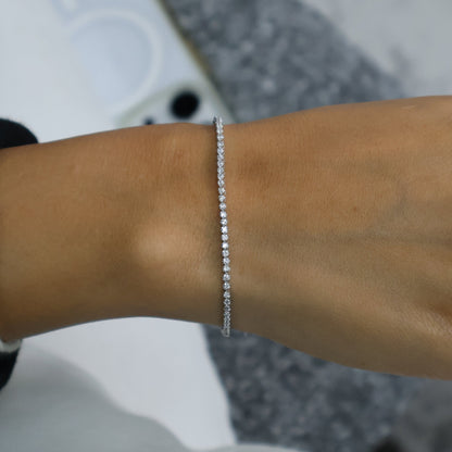 0.80 Ct Natural Diamond Tennis Bracelet - Helodia Jewelry